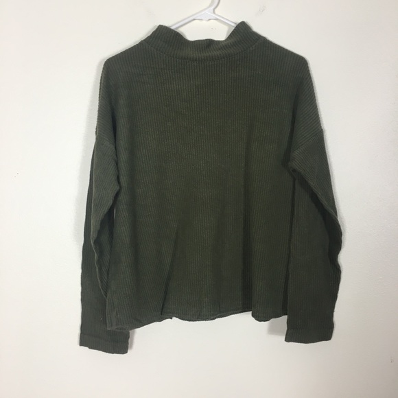 Madewell Sweaters - Madewell Green Ribbed Mock Neck Sweater